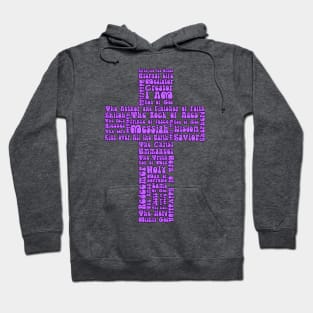 Funky Purple Retro Style Names of Jesus Cross Hoodie